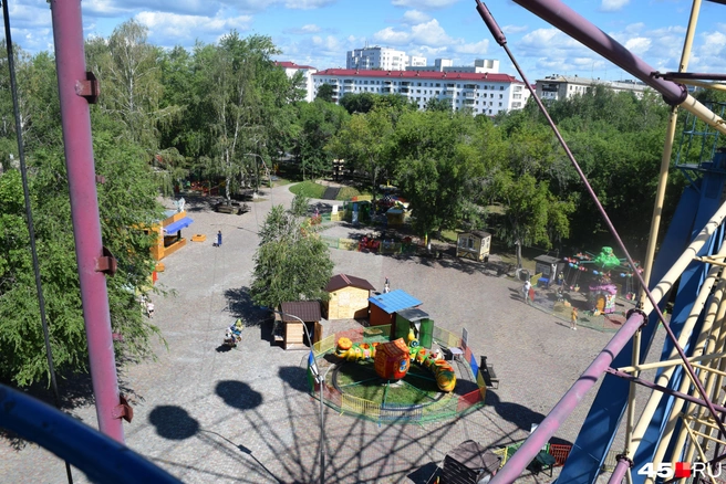 Вид со старого колеса обозрения в Кургане
